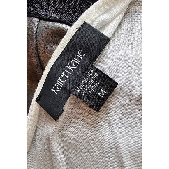 Karen Kane Floral Lace Shark Bite Hem Top Women Size M White Pull On Relaxed Fit - Picture 4 of 5